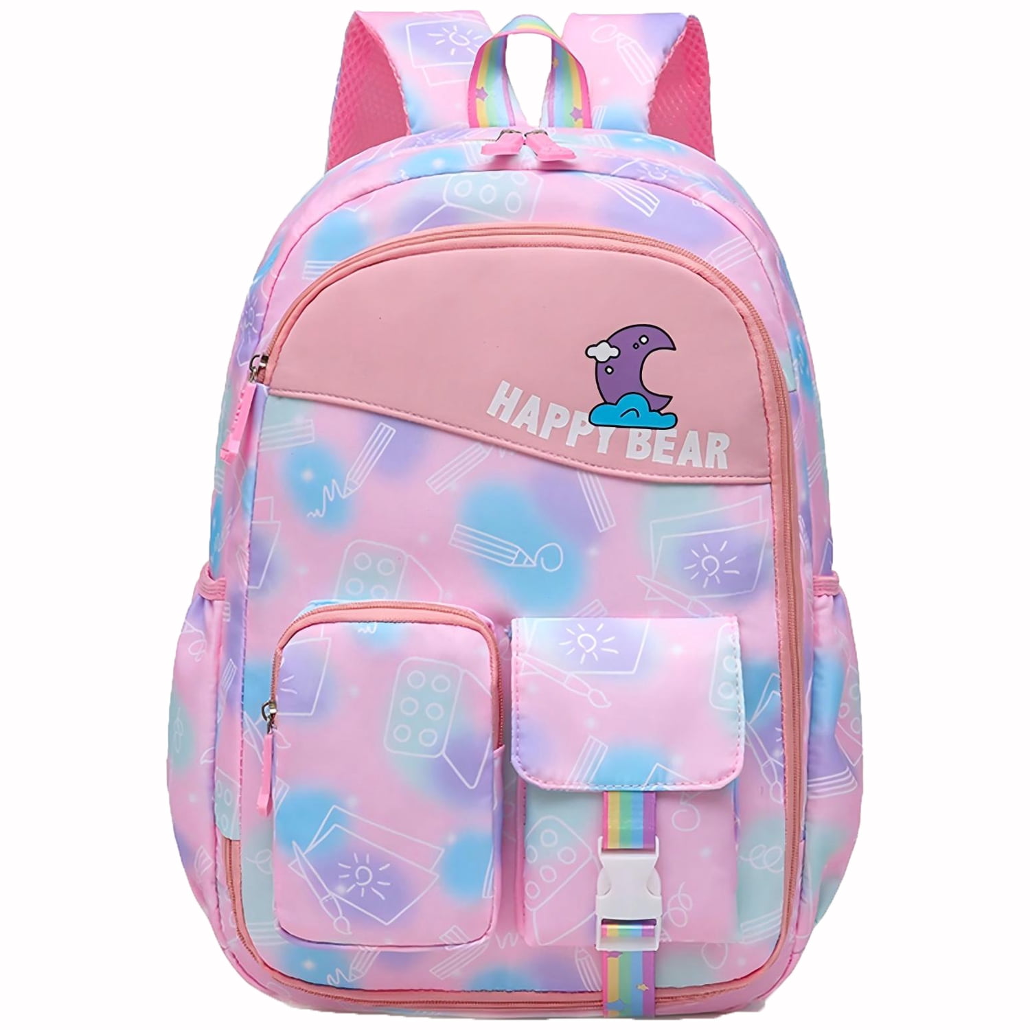 Tyethy Kids Backpacks School Bag for Teen Girls, Lightweight School Backpacks Bookbags with Multiple Pockets for Middle School College, Pink