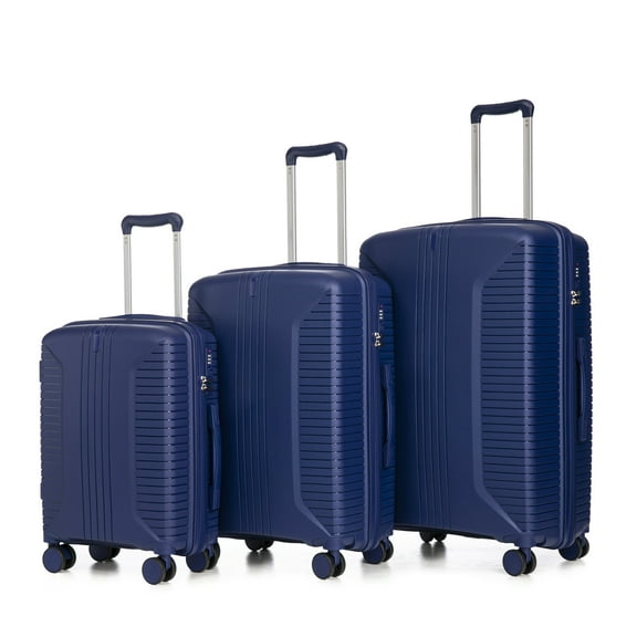 Tyethy Luggage Sets 3 Pcs Hardshell Lightweight Suitcase Set Spinner Wheels, Blue