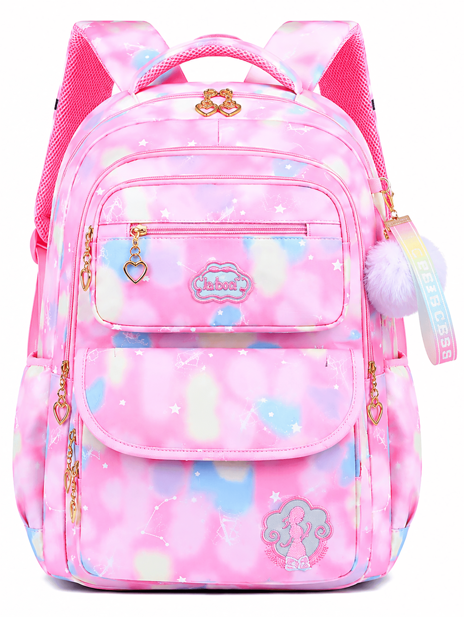Girls Backpack, School Backpack for Teens Middle High School Bookbag Large Capacity Lightweight for College Students, Pink
