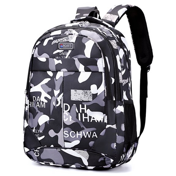 Tyethy School Backpacks for Boys, 15.6 inch College Bookbag Girls Camouflage School Bags for Kids, Black