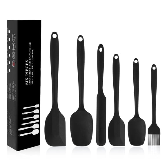 Tyethy Silicone Spatula Set of 6, Nonstick Heat Resistant Spatula Rubber Kitchen Utensil Set for Cooking Baking Mixing, BPA-Free, Dishwasher Safe