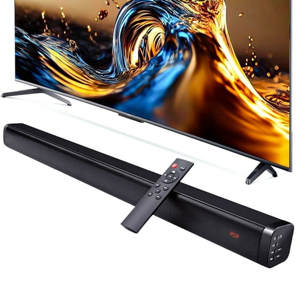 Tyethy Sound Bars for TV, 30" Wireless Bluetooth 5.0 Sound Bar with Subwoofer 3D Surround Sound Wall Mountable TV Speakers for Home Theater, Black