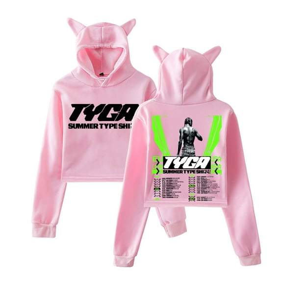 Tyga Cat Ear Fashion Trendy Women's Short Hoodie Sportswear