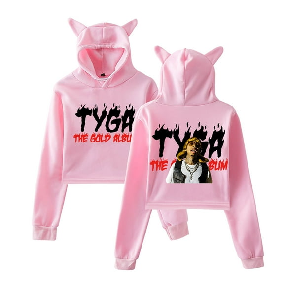 Tyga Cat Ear Fashion Trendy Women's Short Hoodie Sportswear