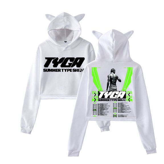 Tyga Cat Ear Fashion Trendy Women's Short Hoodie Sportswear