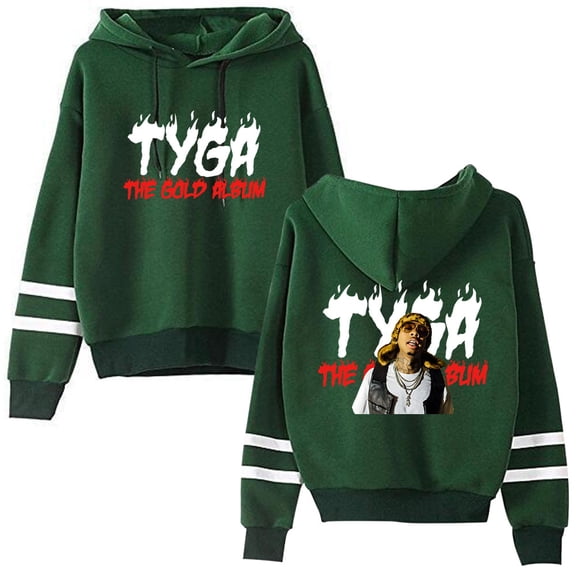Tyga Parallel striped sleeve pocket free unisex fashion trend long sleeved hooded sweatshirt