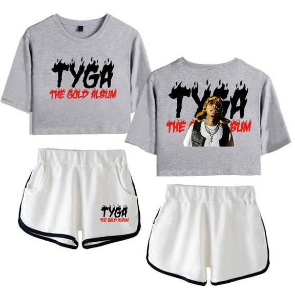 Tyga Summer retro casual women's short sleeved shorts set