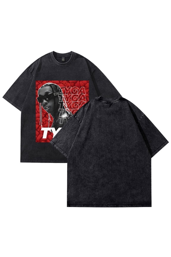 Tyga T-shirt Crewneck Short Sleeve Tee Women Men Streetwear Tops Hip Hop Clothes Cotton T-shirt