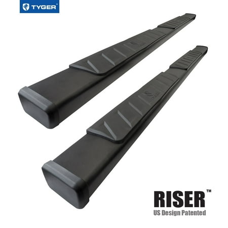 Tyger Auto 4" Riser Running Boards Compatible with 2007-2018 Chevy Silverado GMC Sierra 1500; 2007-2019 2500 3500HD; 2019 LD / Limited | Crew Cab | TG-RS2C40048 | Side Step Rails Nerf Bars