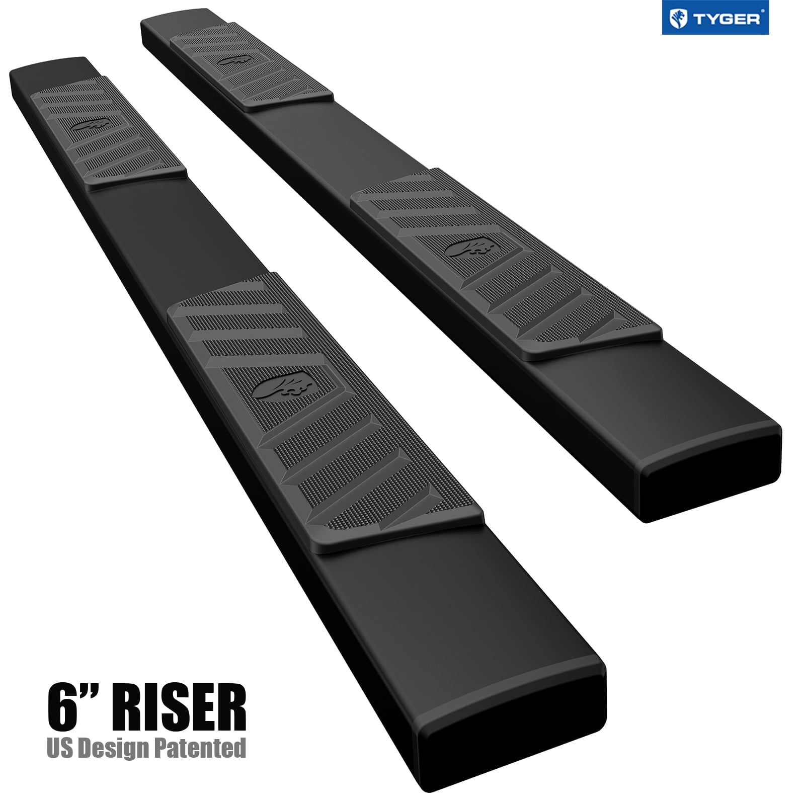 Tyger Auto 6" Riser Running Boards Compatible with 2015-2024 Ford F-150; 2022-2024 F-150 Lightning; 2017-2024 F-250 F-350 Super Duty | Supercrew Cab | TG-RS6F60118 | Side Step Rails Nerf Bars