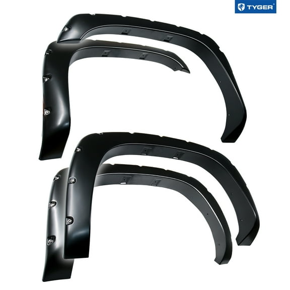 Tyger Auto Fender Flares Compatible with 1999-2006 Chevy Silverado GMC Sierra 1500 2500 3500HD; 2007 Classic Fleetside, Smooth Textured Paintable Bolt-Riveted Style 4pc | TG-FF8C4058