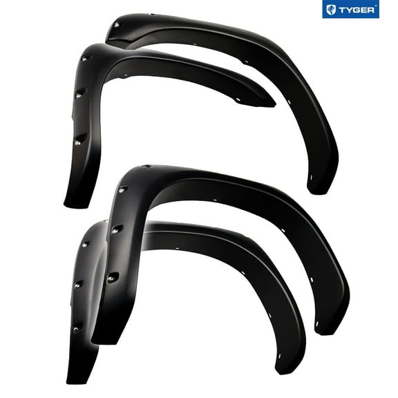 Tyger Auto Fender Flares Compatible with 2002-2008 Dodge Ram 1500; 2003-2009 2500 3500 (Not Fit 06-09 8ft Bed models), Fine-Textured Paintable Bolt-Riveted Style 4pc | TG-FF8D4078