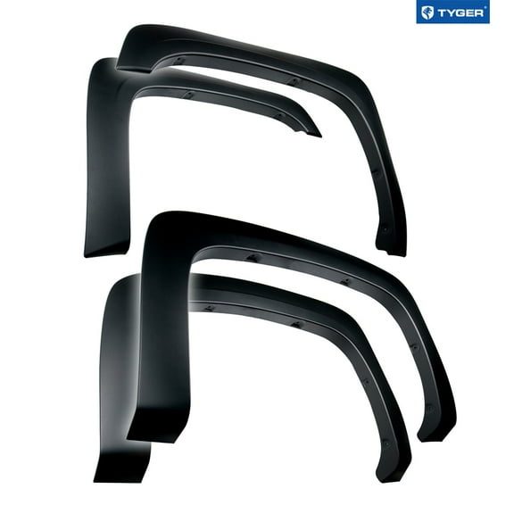 Tyger Auto Fender Flares Compatible with 2007-2013 Chevy Silverado 1500 2500 3500HD (NOT FIT 2007 Classic) 6.5' & 8' Bed, Fine-Textured Paintable Factory Style 4pc | TG-FF6C4288
