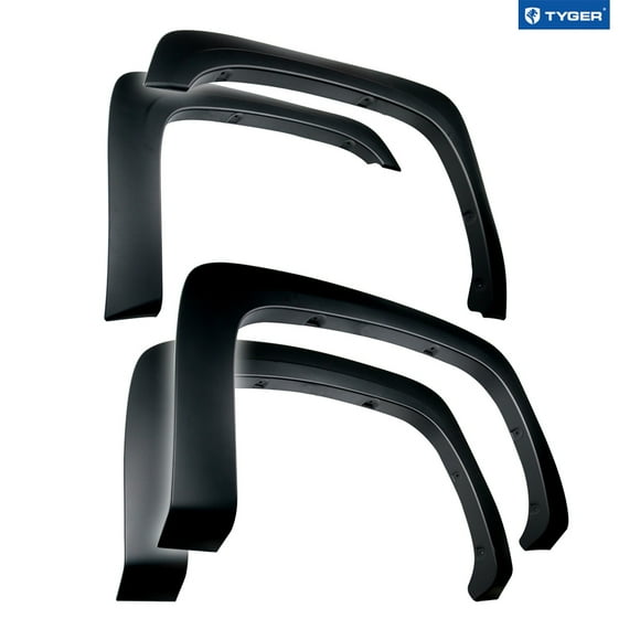 Tyger Auto Fender Flares Compatible with 2007-2013 Chevy Silverado 1500 2500 3500HD (NOT FIT 2007 Classic) 6.5' & 8' Bed, Fine-Textured Paintable Factory Style 4pc | TG-FF6C4288