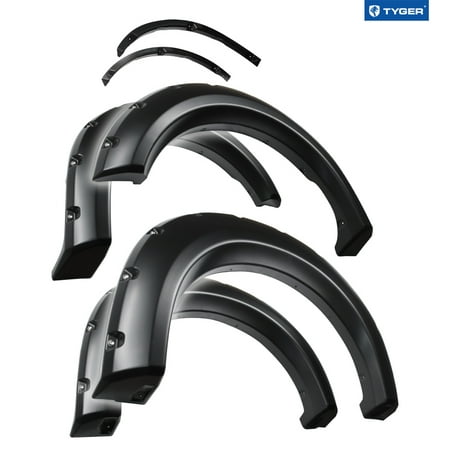 Tyger Auto Fender Flares Compatible with 2009-2014 Ford F-150 (Exclude Raptor) Fleetside, Smooth Textured Paintable Bolt-Riveted Style 4pc | TG-FF8F4028