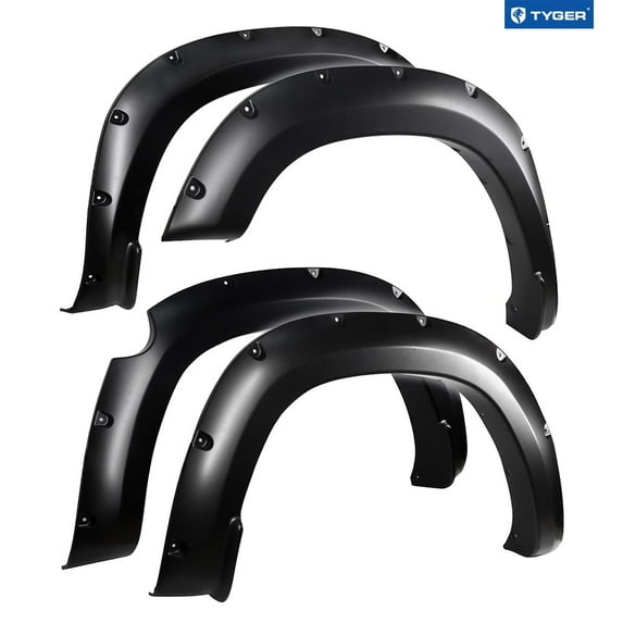 Tyger Auto Fender Flares Compatible with 2019-2024 Ram 1500 (Not Fit 2019-2024 Classic; Rebel; Warlock; TRX), Smooth Textured Paintable Bolt-Riveted Style 4pc | TG-FF8D4478