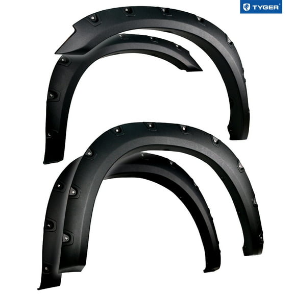 Tyger Auto Fender Flares Compatible with 2010-2018 Dodge Ram 2500 3500, Rough Textured Bolt-Riveted Style 4pc | TG-FF8D4137