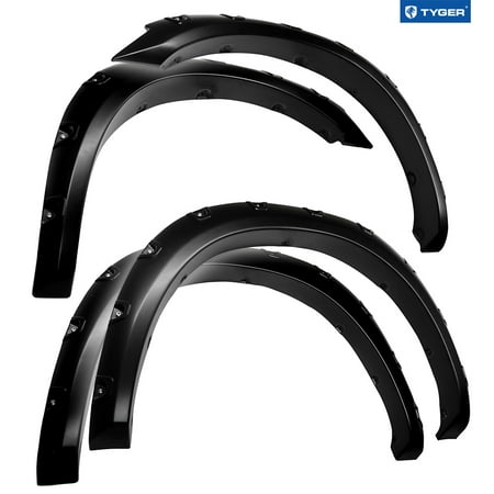 Tyger Auto Fender Flares Compatible with 2010-2018 Dodge Ram 2500 3500, Smooth Textured Paintable Bolt-Riveted Style 4pc | TG-FF8D4138