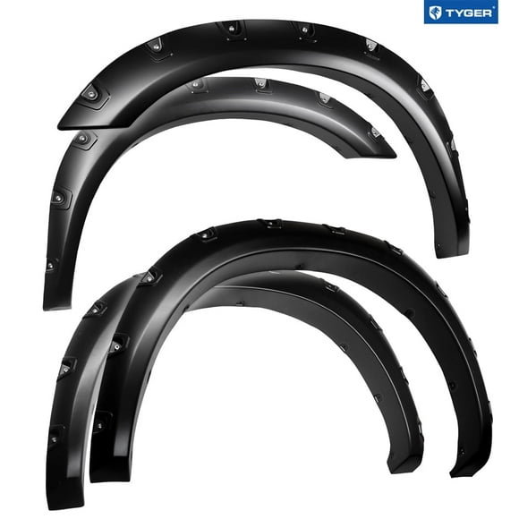 Tyger Auto Fender Flares Compatible with 2019-2025 Ram 2500 3500, Smooth Textured Paintable Bolt-Riveted Style 4pc | TG-FF8D4418