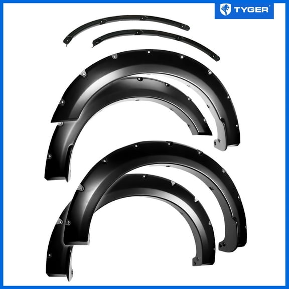 Tyger Auto Fender Flares Compatible with 2021-2025 Ford F-150, Smooth Textured Paintable Bolt-Riveted Style 4pc | TG-FF8F5018