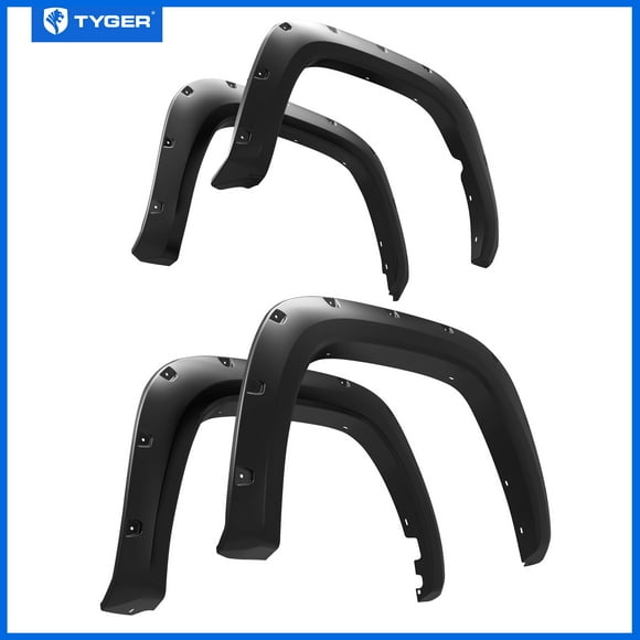 Tyger Auto Fender Flares Compatible with 2022-2024 Toyota Tundra, Smooth Textured Paintable Bolt-Riveted Style 4pc | TG-FF8T4518