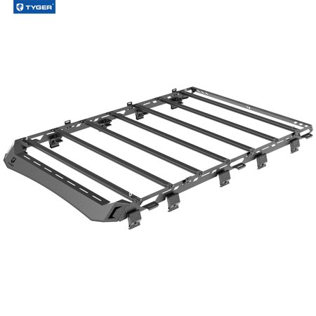 Tyger Auto Platform Style Roof Rack Compatible with 2018-2026 Jeep Wrangler JLU 4 Doors (Not for JKU) | For Models with Hard Top | Cargo Storage Carrier | Paintable Accent Inserts | TG-RR1J33558