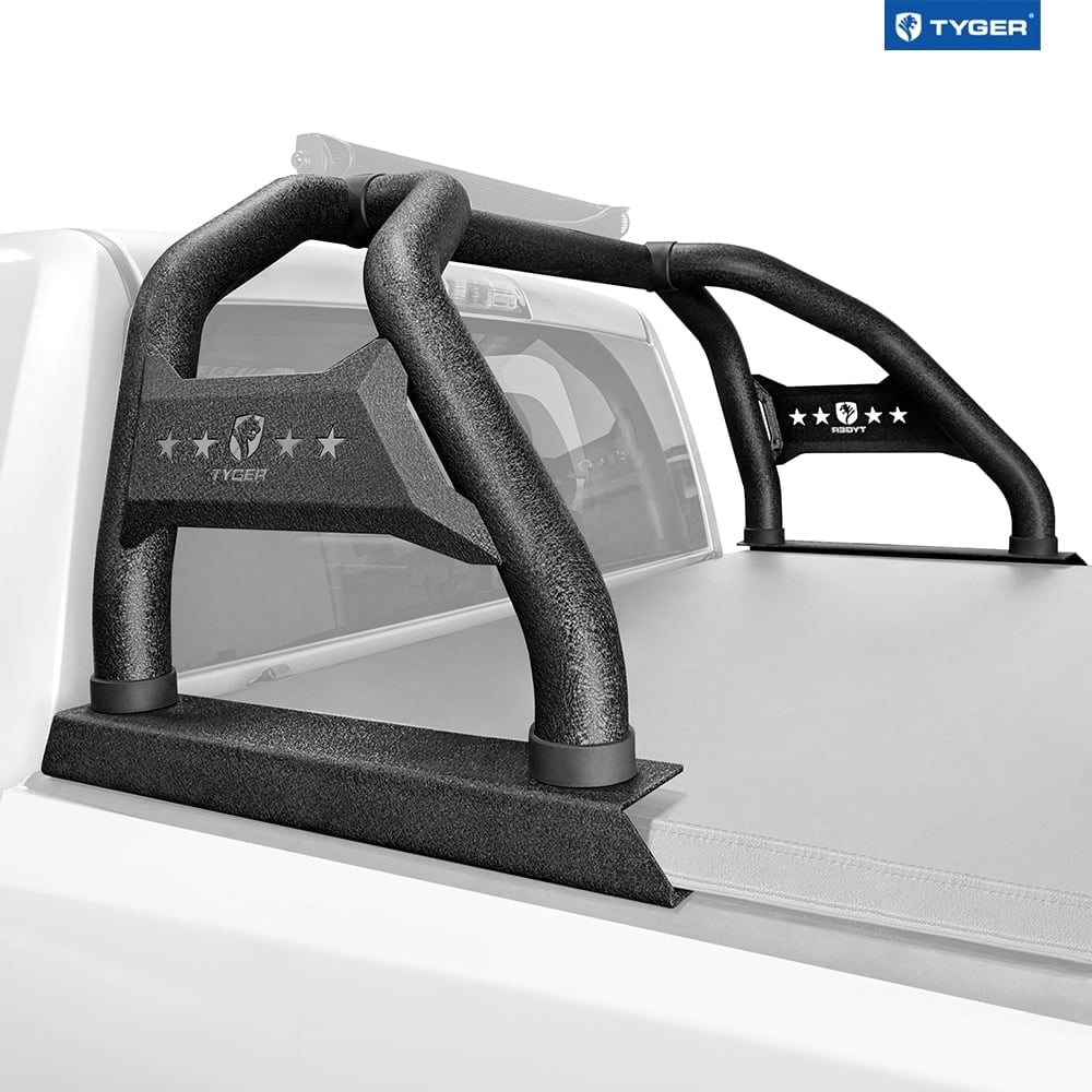 Tyger Auto Sport Bar Compatible with 2022-2026 Toyota Tundra (Not fit SR) | 5.5/6.5' Bed | TG-SB7T88728 | Textured Black | Light Mount | Roll Bar