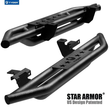 Tyger Auto Star Armor Compatible with 2018-2025 Jeep Wrangler JL 2-Door (Exclude JK) | TG-JA2J2289B | Side Step Rails Nerf Bars Running Boards