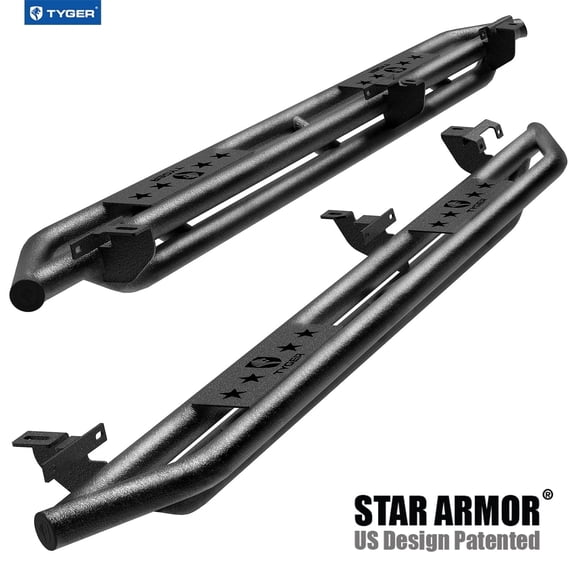 Tyger Auto Star Armor Compatible with 2020-2025 Jeep Gladiator JT | TG-JA2J2359B | Side Step Rails Nerf Bars Running Boards
