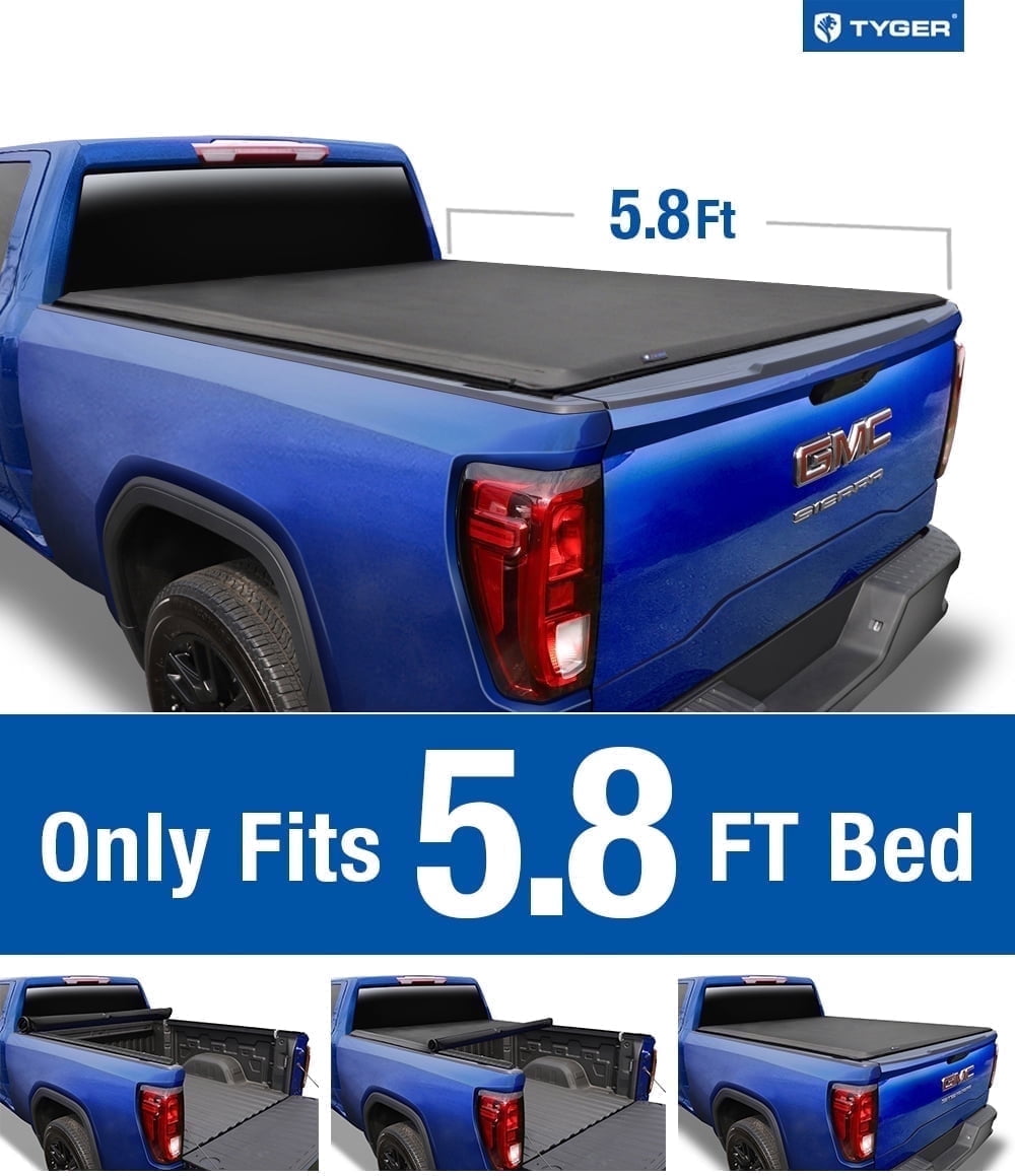 Tyger Auto T1 Soft Roll-up Truck Bed Tonneau Cover Compatible with 2019-2026 Chevy Silverado GMC Sierra 1500 (Not Fit 19 LD/Limited) | 5'10" (70") Bed | TG-BC1C9053