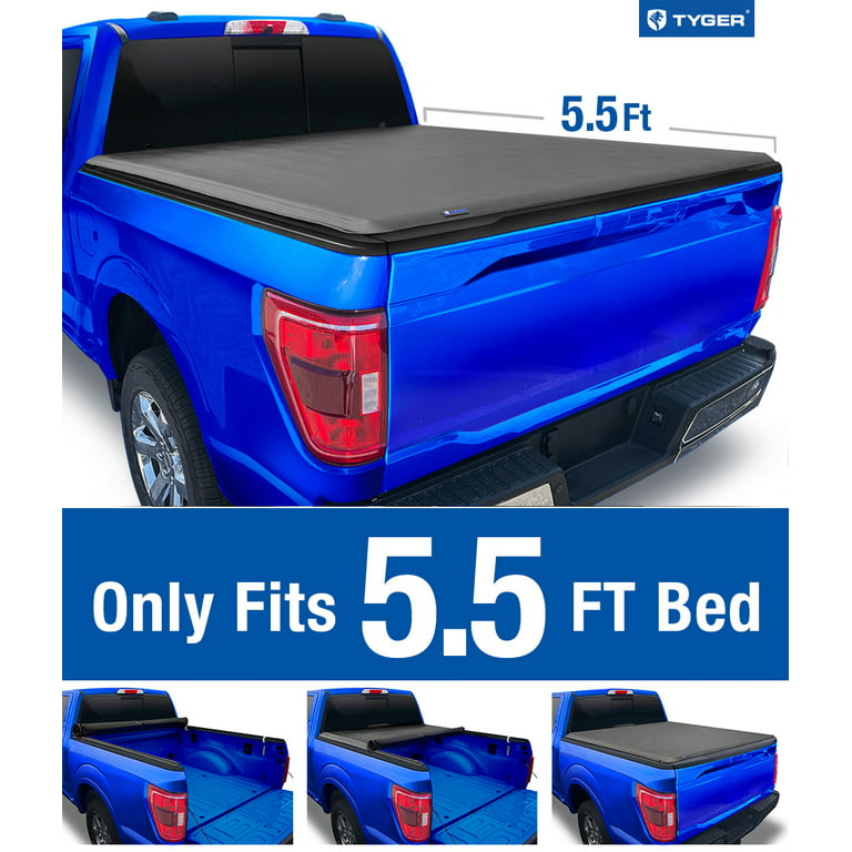 5.5FT Soft Roll up Truck Bed Tonneau Cover for 2009-2023 Ford F150 F-150 on  Top 