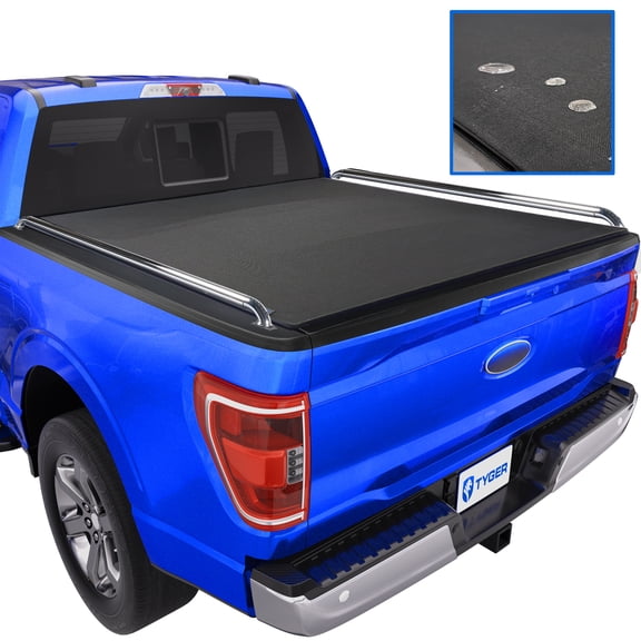 Tyger Auto T2X Low Profile Soft Roll-up in Fabric Truck Bed Tonneau Cover Compatible with 2015-2025 Ford F-150 | 6.5' (79") Bed | TG-BCXF3969