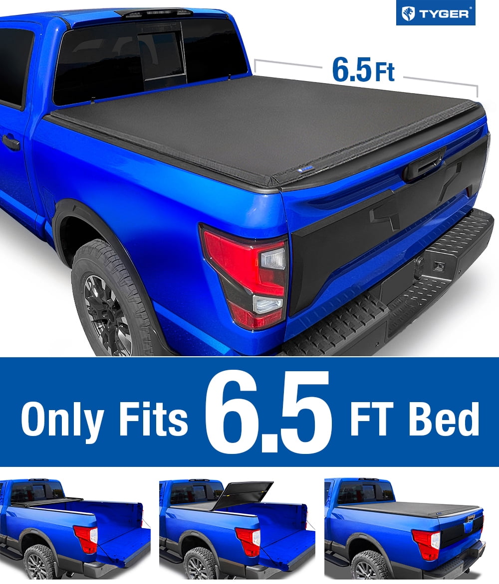 Tyger Auto T3 Soft Tri-fold Truck Bed Tonneau Cover Compatible with 2004-2015 Nissan Titan | 6.5' Bed | TG-BC3N1027 | Vinyl