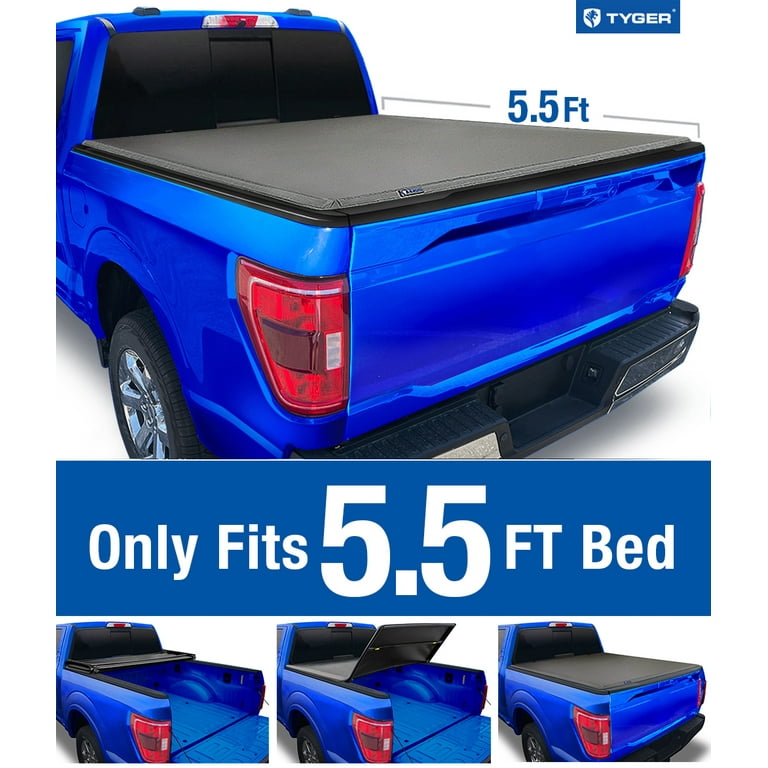 Tyger Auto T3 Soft Tri-fold Truck Bed Tonneau Cover Compatible with  2021-2023 Ford F-150 | 5.5' Bed | TG-BC3F1064 | Vinyl