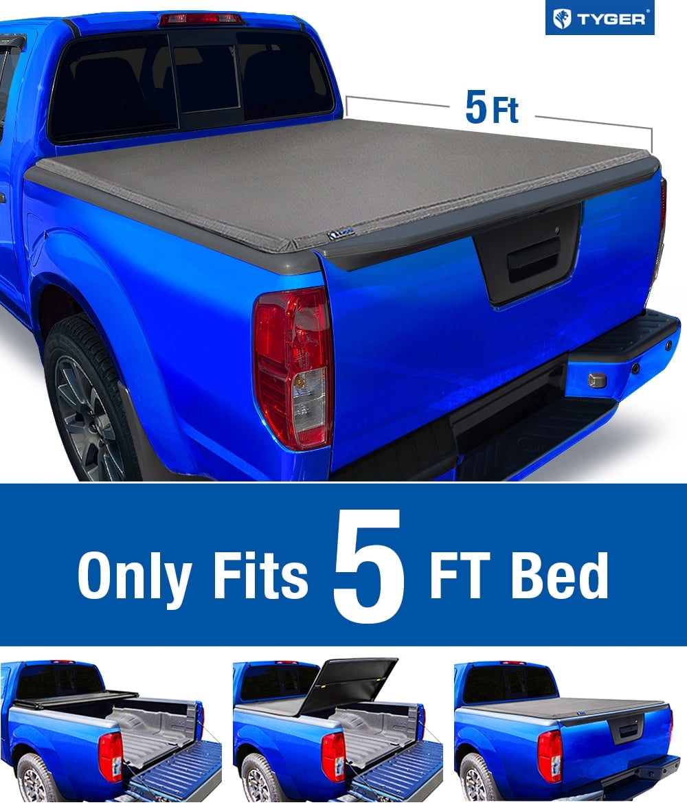 Tyger Auto T3 Soft Tri-fold Truck Bed Tonneau Cover Compatible with 2022-2025 Nissan Frontier | 5' (60") Bed | TG-BC3N1057