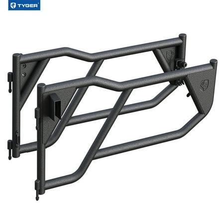 Tyger Auto TG-DR2J62398 Tubular Doors Compatible with 2007-2018 Jeep Wrangler JK (NOT JL) 2-Doors | Textured Black | Mirror Mount | Front Doors Only