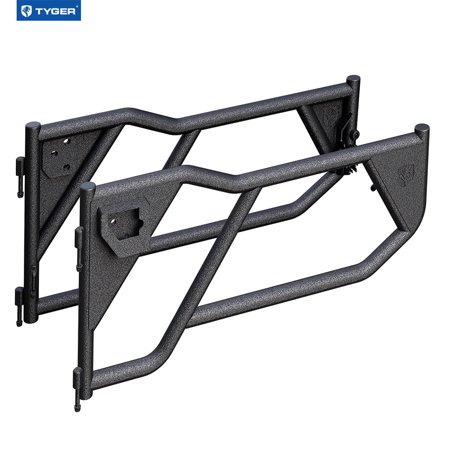 Tyger Auto TG-DR2J62868 Tubular Doors Compatible with 2018-2025 Jeep Wrangler JL 2-Doors (Not JK) | Textured Black | Mirror Mount | Front Doors Only