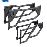 Tyger Auto TG-DR4J62758 Tubular Doors Compatible with 2018-2025 Jeep Wrangler JL 4-Doors Not JK; 2020-2025 Gladiator JT | Textured Black | Mirror Mount | Front & Rear Door Set