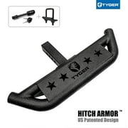 Tyger Auto TG-HS8U81238 Hitch Armor Compatible with Vehicles With 2 Hitch Receiver | Textured Black | Hitch Step | Rear Bumper Guard Protector | With Pin Lock and Stabilizer