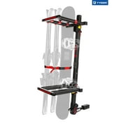 Tyger Auto TG-RK1B707B Folding Hitch-Mounted Ski / Snowboard Rack Fits 2 or 1.25 Receiver Carries 6 Pair Skis or 4 Snowboards | Key Lock | Security Strap | Vertical Adjustable | Tilt Access