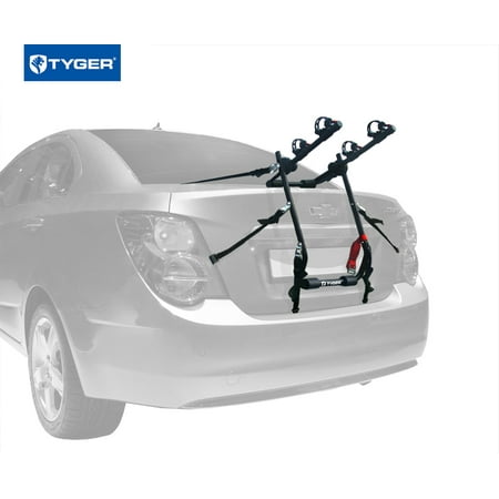 Tyger Auto Deluxe Black 2-Bike Trunk Mount Bicycle Carrier Rack. (Compatible with vehicles without rear spoilers) | TG-RK2B202B