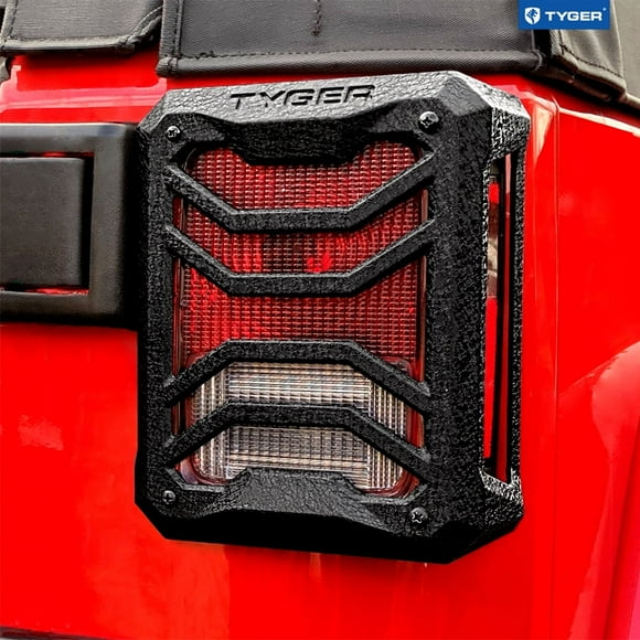 Tyger Auto TG-TG7J83338 Tail Light Guards Covers Compatible with 2007-2018 Jeep Wrangler JK (Not for JL) | Textured Black | Cast Aluminum Alloy | Powder Coated