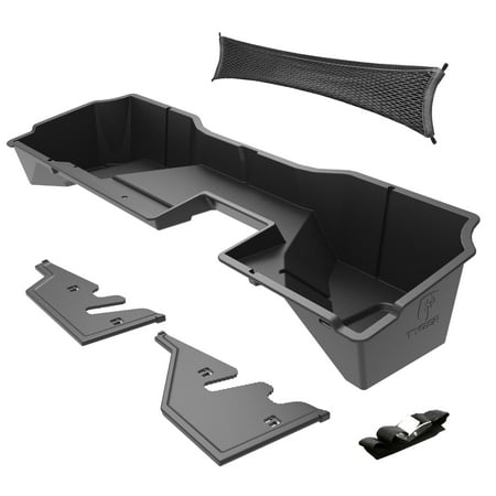 Tyger Auto Underseat Storage Box Compatible with 2014-2018 Chevy Silverado / GMC Sierra 1500; 2015-2019 Silverado / Sierra HD Double Cab | Black Rear Under Seat Storage Organizer | TG-CB5C2248