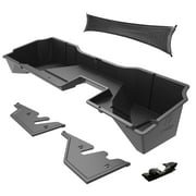 Tyger Auto Underseat Storage Box Console Compatible with 2014-2018 Chevy Silverado / GMC Sierra 1500; 2015-2019 Silverado / Sierra HD | Double Cab | Black Rear Cargo Organizer | TG-CB5C8818