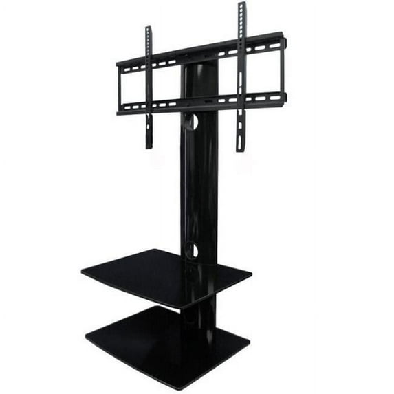 TygerClaw LCD80028BLK TV Stand with Dual AV Shelves for 32-65 in. TV, Black