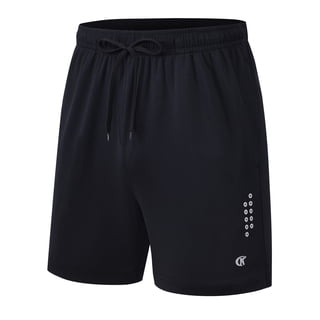 Tyhengta Men's Athletic Shorts Basketball Workout Gym Quick Dry Shorts Lightweight Mesh Running Shorts Tennis Black L