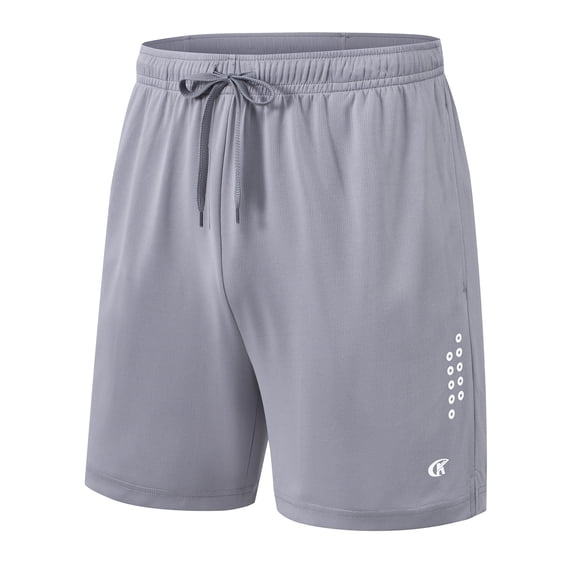 Tyhengta Men's Athletic Shorts Basketball Workout Gym Quick Dry Shorts Lightweight Mesh Running Shorts Tennis Light gray XL