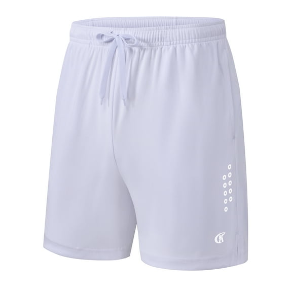 Tyhengta Men's Athletic Shorts Basketball Workout Gym Quick Dry Shorts Lightweight Mesh Running Shorts Tennis White XL