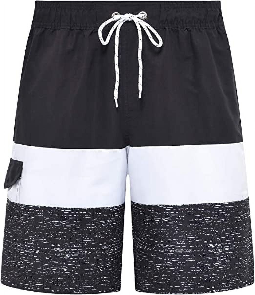 Tyhengta Men's Beach Pants Quick Drying Swimming Trunks Mesh Lining Black 30