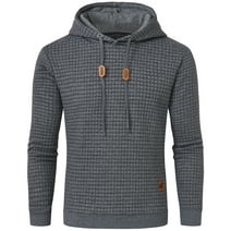 Tyhengta Men's Casual Pullover Hoodies Long Sleeve Hooded Sweatshirts Dark Grey L
